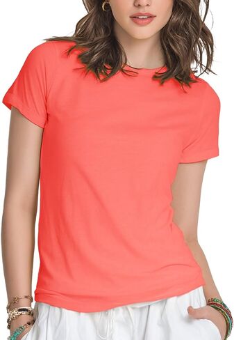 Womens Plain T-Shirts Fitted Triblend Tee Lightweight Crewneck Tshirts Moisture Wicking Short Sleeve Tops Solid Color in Saudi Arabia