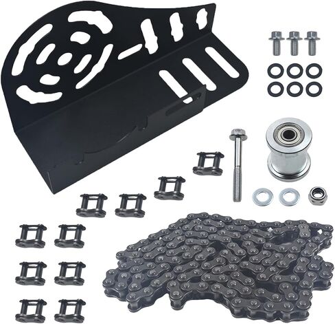 Mini Bike Clutch Cover Cover و Guard & 35 Chain & Tensioner Kit Fit لـ Coleman CT100U/CT200U لـ Baja DB30 لـ Predator 212/196/224cc Motovox MBX10/11 Mini Bike Go Kart (Black) in Kuwait