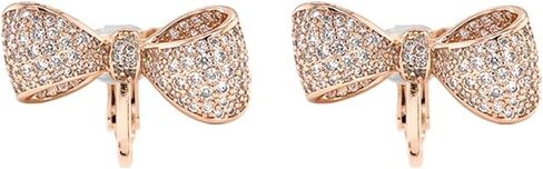 Pave CZ Statement Small Ribbon Bow Clip-On Earrings or Stud Earrings For Women Bride's Wedding Prom in Kuwait