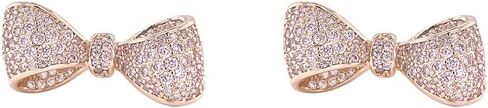 Pave CZ Statement Small Ribbon Bow Clip-On Earrings or Stud Earrings For Women Bride's Wedding Prom in Kuwait