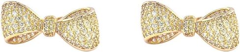 Pave CZ Statement Small Ribbon Bow Clip-On Earrings or Stud Earrings For Women Bride's Wedding Prom in Kuwait