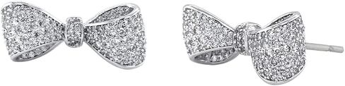 Pave CZ Statement Small Ribbon Bow Clip-On Earrings or Stud Earrings For Women Bride's Wedding Prom in Kuwait