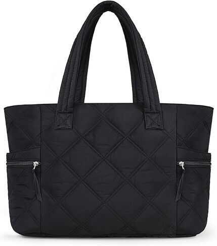 Prite Quilted Tote Bag for Women, Lightweight Puffer Tote with Zipper, Travel Work Nurse Gym Bag in Saudi Arabia