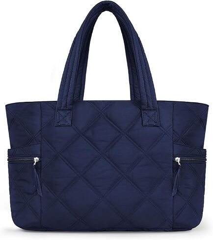 Prite Quilted Tote Bag for Women, Lightweight Puffer Tote with Zipper, Travel Work Nurse Gym Bag in Saudi Arabia