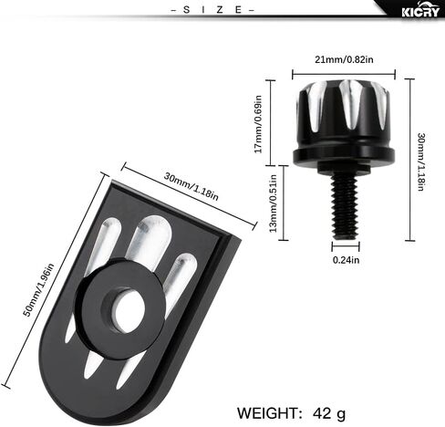 Seat Bolt Tab Screw Mount Knob Cover For Harley Quick-Release Hardware Kit Black Knurled Billet Aluminum Compatible for Street Glide Road King Electra Dyna Softail 1997-2020(Black-Claw) in Saudi Arabia