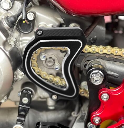 Compatible with Dax 125 ST125 Monkey 125 Trail 125 CT125 Super CUB C125 2018-2024 GROM 125 2022-2024 3D Engrave CNC Acrylic Transparent Front Sprocket Cover Guard Protective Shell (Black) in Kuwait