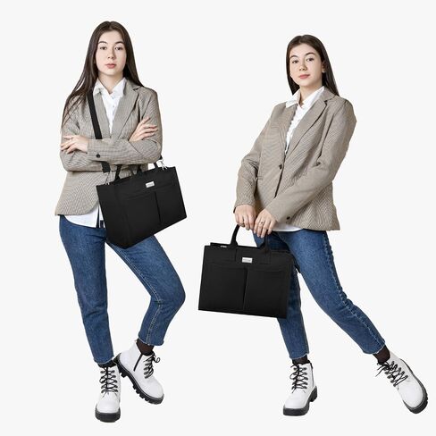 TOPDesign Heavy-Duty Canvas Tote Bag for Women, Adjustable Crossbody/Shoulder Handbag with 9 Pockets, Everything Tote in Kuwait