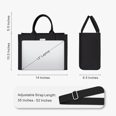 TOPDesign Heavy-Duty Canvas Tote Bag for Women, Adjustable Crossbody/Shoulder Handbag with 9 Pockets, Everything Tote in Kuwait