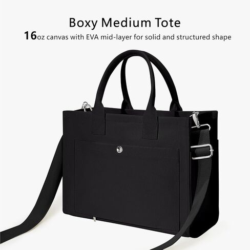 TOPDesign Heavy-Duty Canvas Tote Bag for Women, Adjustable Crossbody/Shoulder Handbag with 9 Pockets, Everything Tote in Kuwait