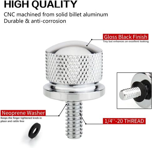 Seat Bolt Tab Screw Mount Knob Cover For Harley Quick-Release Hardware Kit Black Knurled Billet Aluminum Compatible for Street Glide Road King Electra Dyna Softail 1997-2020(Black-Claw) in Saudi Arabia