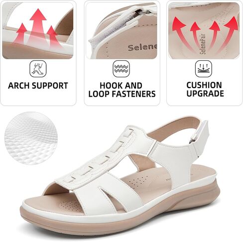 SelenePair Women's Flat Arch Support Slide Sandals Open Toe Casual Walking Summer Adjustable Sandal in Saudi Arabia