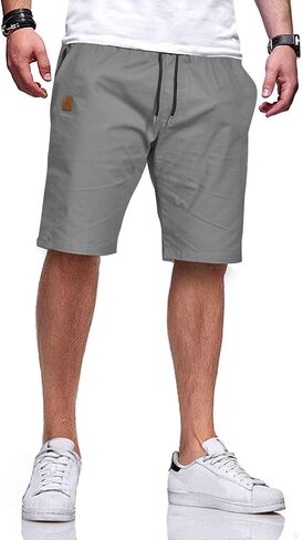 JustSun Mens Shorts Casual Classic Fit Summer Beach Shorts with Elastic Waist and Pockets in Saudi Arabia