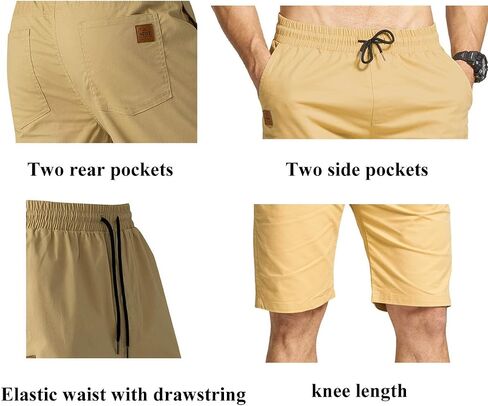 JustSun Mens Shorts Casual Classic Fit Summer Beach Shorts with Elastic Waist and Pockets in Saudi Arabia