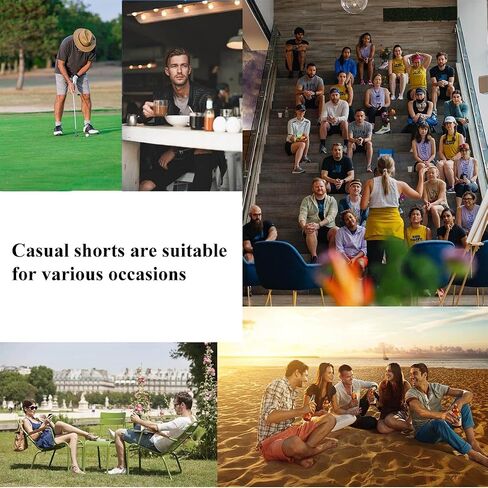 JustSun Mens Shorts Casual Classic Fit Summer Beach Shorts with Elastic Waist and Pockets in Saudi Arabia