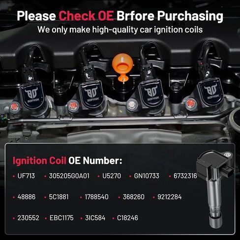 BDFHYK 4 Ignition Coil Pack UF749 and 4 Iridium Spark Plug 93501 Compatible with Honda Civic Fit l4 1.5L 2.0L 2015 2016 2017 2018 2019 2020 Coil for CM11121A 305205RO013 305205RO003 LKAR7BIX-11S in Saudi Arabia