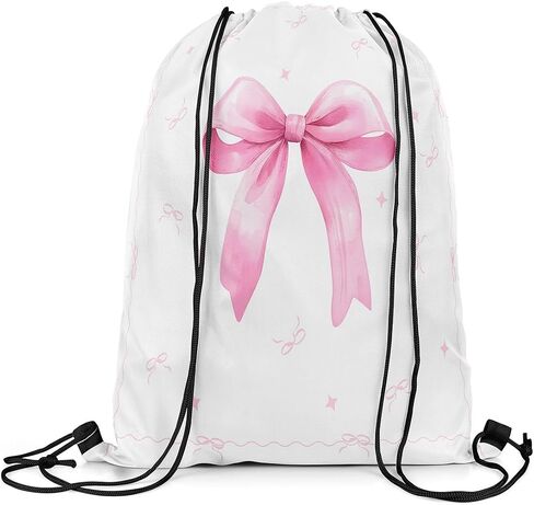 Jejeloiu Blue Bow الرباط على الظهر 13x15.7inch ، Bowknot لطيف مقاوم للماء أكياس الرباط Kawaii Cherry Fruit Sports in Kuwait