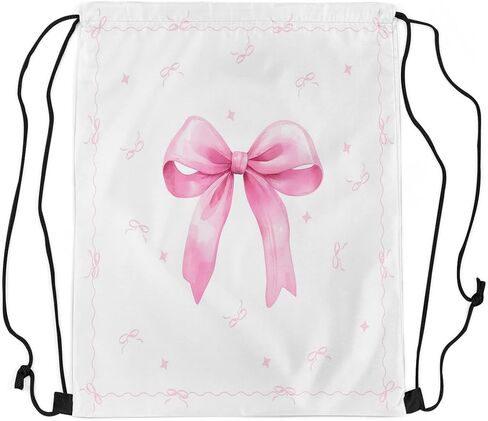 Jejeloiu Blue Bow الرباط على الظهر 13x15.7inch ، Bowknot لطيف مقاوم للماء أكياس الرباط Kawaii Cherry Fruit Sports in Kuwait