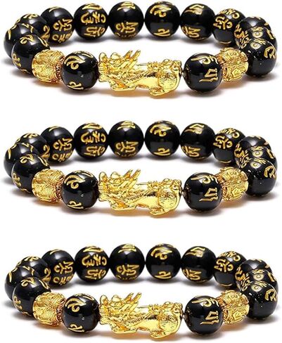Long tiantian Feng Shui Bracelet Pixiu Bracelet for Women Feng Shui Bracelets for Good Luck and Wealth Bracelet Feng Shui Black Obsidian Bracelet Jewelry Gifts in Kuwait