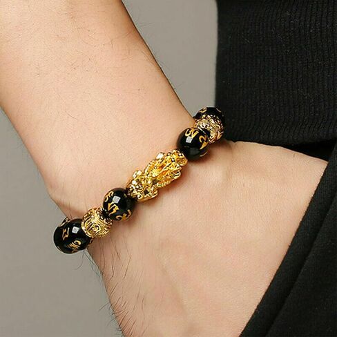 Long tiantian Feng Shui Bracelet Pixiu Bracelet for Women Feng Shui Bracelets for Good Luck and Wealth Bracelet Feng Shui Black Obsidian Bracelet Jewelry Gifts in Kuwait