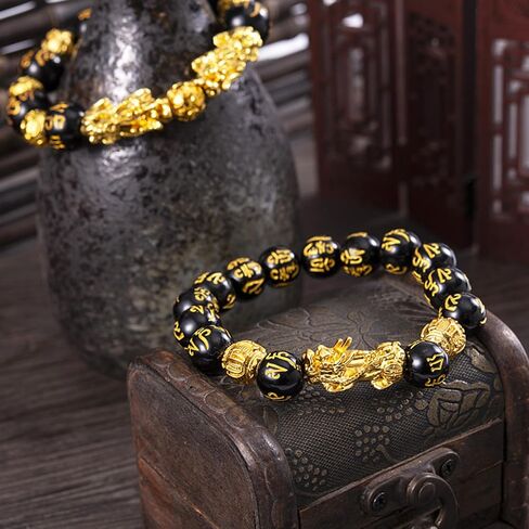 Long tiantian Feng Shui Bracelet Pixiu Bracelet for Women Feng Shui Bracelets for Good Luck and Wealth Bracelet Feng Shui Black Obsidian Bracelet Jewelry Gifts in Kuwait