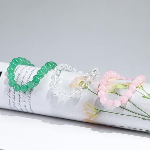 مجموعة من سوار 3pcs crystal bead للنساء ، شفاء الحجر شقرا تمتد أساور مخففة للقلق in Kuwait