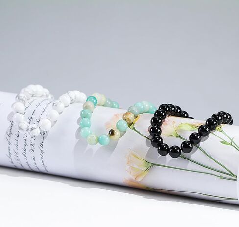 مجموعة من سوار 3pcs crystal bead للنساء ، شفاء الحجر شقرا تمتد أساور مخففة للقلق in Kuwait