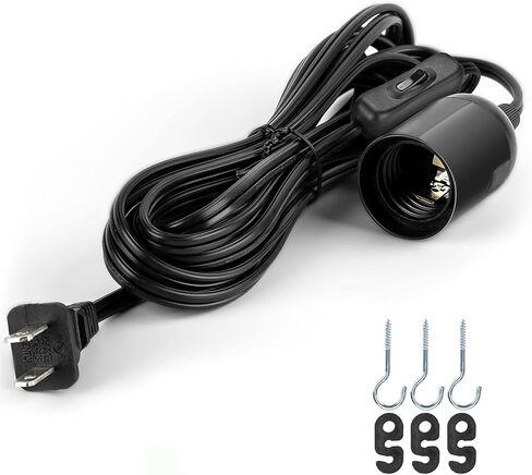 JACKYLED Extension Hanging Lantern Cord Cable 15Ft UL 360W with E26 E27 Socket On/Off Button Pendant Lighting in Saudi Arabia