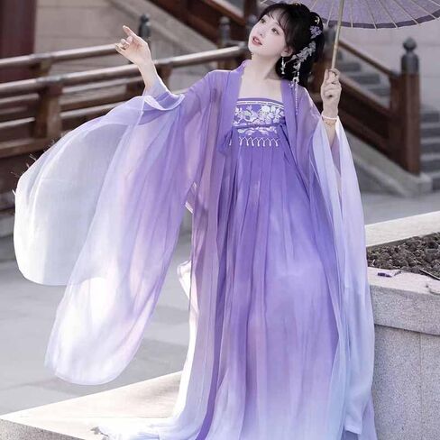 Large Size 8XL Hanfu Dress Women Chinese Tang Dynasty Hanfu Cosplay Costume Gradient Pink Hanfu Party Dress in Saudi Arabia