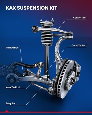 KAX Front Upper Control Arm w/Lower Ball Joint & Inner/Outer Tie Rods & Sway Bar Links Fit for 1997-2001 Hond-a CR-V 1998 1999 2000 Suspension Kit RK80883 RK80884 10pcs in Kuwait