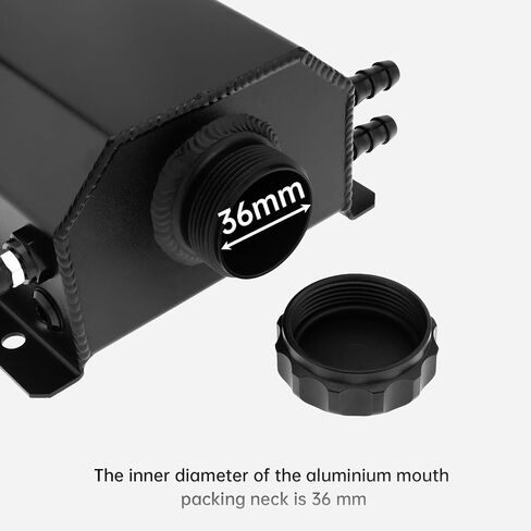 Radiator Overflow Tank 2L Coolant Overflow Tank Universal Coolant Reservoir Tank Polished Aluminum Reservoir Expansion Tank Overflow Tank, Black in Saudi Arabia