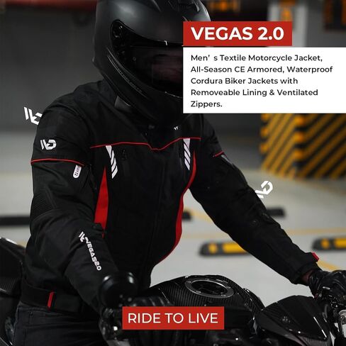 سترة دراجة نارية منسوجة للرجال من WD Motorsports Vegas 2.0، سترة لراكبي الدراجات النارية لجميع المواسم، سترات مدرعة CE ومقاومة للماء وواقية للدراجات النارية مع سحابات تهوية (أصفر، 3XL) in Kuwait