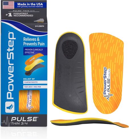 PowerStep Pulse Thin Orthotics - Arch Support Inserts + Pain Relief for Cleats & Tight Running Shoes - Insoles for Plantar Fasciitis, Mild Pronation, and Shin Splints in Saudi Arabia