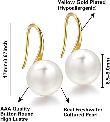 925 Sterling Silver Freshwater Cultured Handpicked AAA+ Quality Pearl Drop Earring for Women in Saudi Arabia