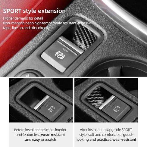 ملصق Betterhumz Car Electric Handbrake متوافق مع Audi A3 8y S3 RS3 Sportback 2021-2025 CAR CENTER CENTOLE TRIM لملحقات صب الألكانتارا (الكربون) in Kuwait