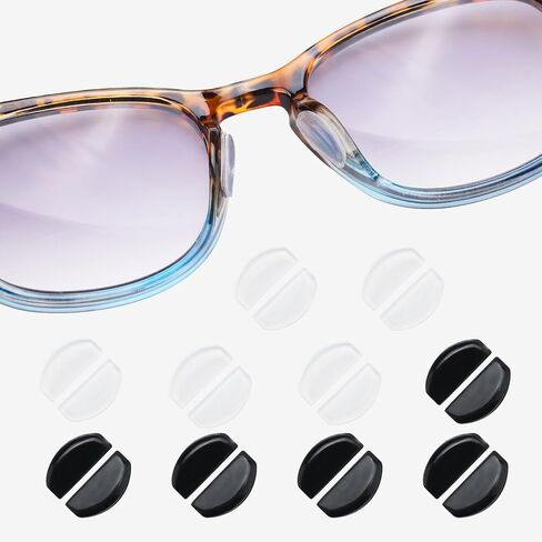 Eyeglass Nose Pads, 2mm Thk., Anti Slip Soft Adhesive Silicone Nose Pads with Super Sticky Backing, Glasses Nose Pad for Glasses, Sunglasses and Eye Wear (5 Pairs Clear) in Kuwait