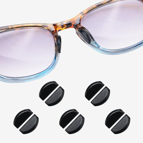 Eyeglass Nose Pads, 2mm Thk., Anti Slip Soft Adhesive Silicone Nose Pads with Super Sticky Backing, Glasses Nose Pad for Glasses, Sunglasses and Eye Wear (5 Pairs Clear) in Kuwait