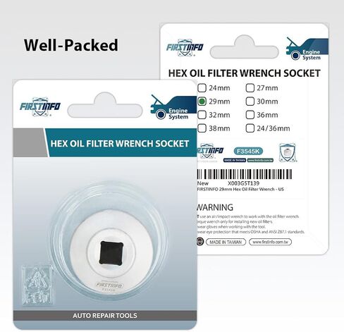 مفتاح فلتر زيت FIRSTINFO F3546LR 3/8 بوصة 90.2 مم 15 مزمار، متوافق مع Land Rover & Jaguar - يناسب محركات الغاز 3.0L و5.0L in Kuwait