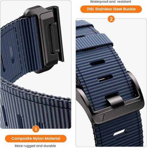 متوافق مع Garmin Fenix ​​5X/7X/Tactix 7 pro، سوار ساعة Quickfit من النايلون مقاس 26 مم لـ Garmin Fenix ​​3/3 HR، Fenix ​​5X Plus/6X/6X Pro/Tactix/Descent MK1/D2 Delta PX/D2 Charlie، أسود in Kuwait
