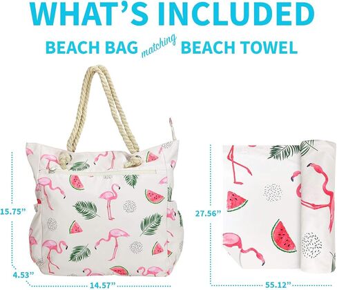 Beach Bag Spacious Shoulder Tote Travel & Gym Bag w/Multiple Pockets & Strong Zipper in Kuwait