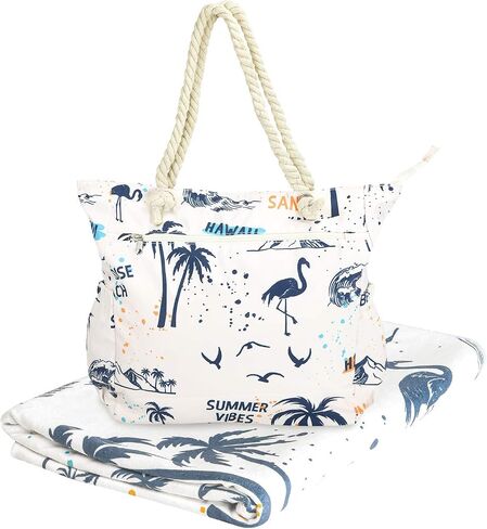 Beach Bag Spacious Shoulder Tote Travel & Gym Bag w/Multiple Pockets & Strong Zipper in Kuwait