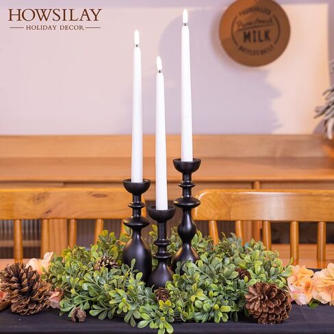 HOWSILAY Candle Holder Wood Candle Holders for Table Centerpiece Candlestick Holders Modern Farmhouse Decor Candlesticks fits 3/4" or 7/8" Taper Candle and Dia 1.5" Led Tea Lights or Pillar Candles in Saudi Arabia