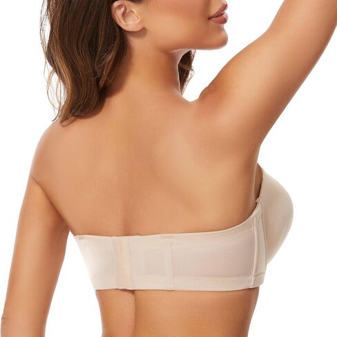sheroine Strapless Push up Plus Size Lightly Lined Bra Underwire Multiway Full Coverage Padded Large Breasts Bras in Saudi Arabia