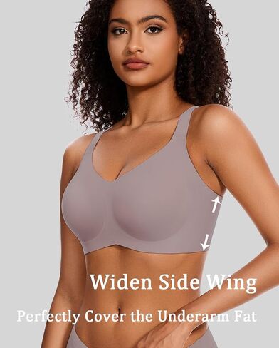 Womens Seamless Wireless Supportive Bra Push Up Comfort Full Coverage No Underwire T-Shirt Bra in Saudi Arabia