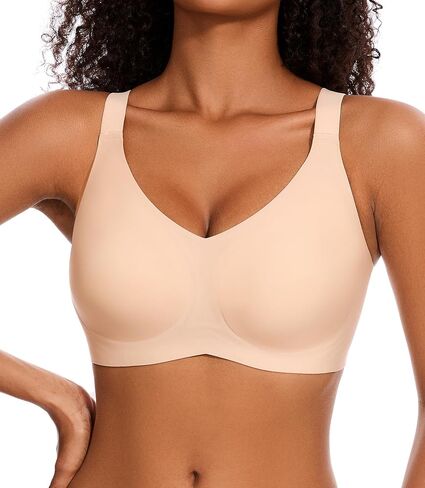 Womens Seamless Wireless Supportive Bra Push Up Comfort Full Coverage No Underwire T-Shirt Bra in Saudi Arabia