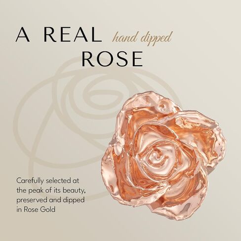 Forever Rose in Leather Case Bundle | A Genuine, One of A Kind Real Hand Dipped Rose Gold in Luxury Leather Case with LED Lights, Unique & Everlasting Rose Gold Roses Gift for Women & Men in Saudi Arabia