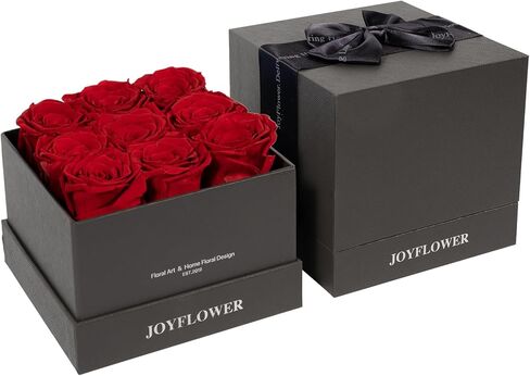 Joyflower المحفوظة في الصندوق ، الورود الحقيقية إلى الأبد هدية عيد الأم لأمي جدة ، والروود الأبدية الحمر in Kuwait