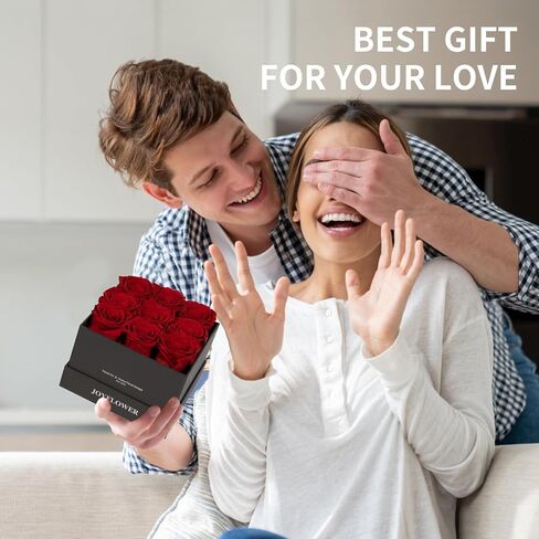 Joyflower المحفوظة في الصندوق ، الورود الحقيقية إلى الأبد هدية عيد الأم لأمي جدة ، والروود الأبدية الحمر in Kuwait