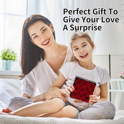 Joyflower المحفوظة في الصندوق ، الورود الحقيقية إلى الأبد هدية عيد الأم لأمي جدة ، والروود الأبدية الحمر in Kuwait