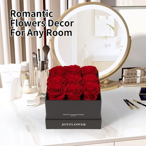 Joyflower المحفوظة في الصندوق ، الورود الحقيقية إلى الأبد هدية عيد الأم لأمي جدة ، والروود الأبدية الحمر in Kuwait