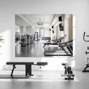 البلاط المرآة الجدار الاكريليك ذاتيا 12x12 بوصة ، مرآة كاملة الطول السلامة للأطفال ، مرآة مقاومة للتشويش للأبواب ، غرفة النوم ، الحمام ، والصالة الرياضية (4 مساءً) in Kuwait